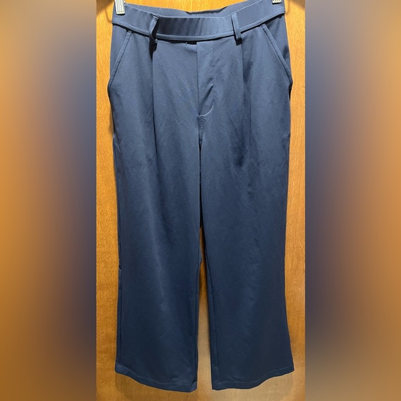 HALARA Pants - Halara Navy Wide Leg Pants Pleated Trousers Size S